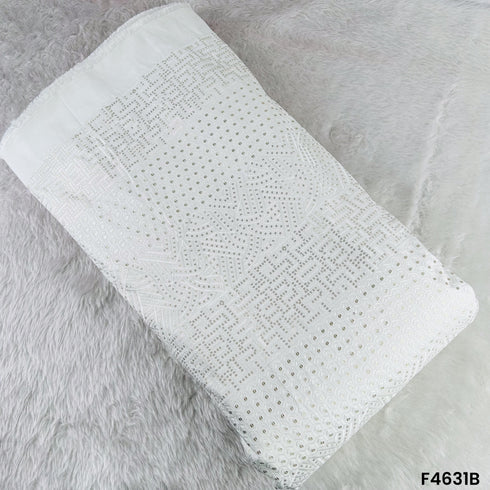 Thread Sequins Embroidered Raw Silk- F4631